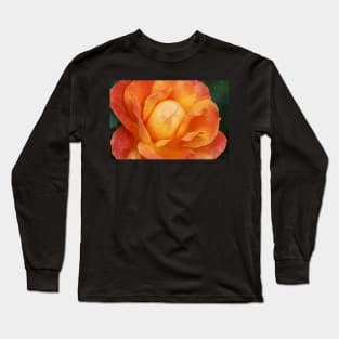 Textured Orange Rose Long Sleeve T-Shirt